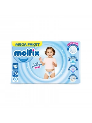 Molfix Mega Paket Bebek Bezi 6 Beden 15+ Kg 80 Adet