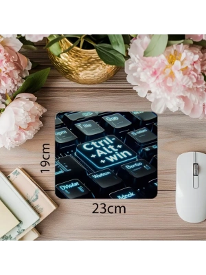 Monospace Fontlu Kombinasyon Mouse Pad - 19x23 cm 2 mm Dikdörtgen İthal Baskılı Mouse Pad