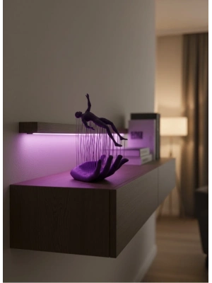 ® Mor El İnsan Figürü Dekoratif Biblo Minimal Modern Salon Raf ve Masa Üstü Aksesuar