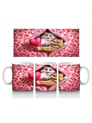 Mor Kalp İçinde Işıltılı Pembe Kelebek – Baskılı Kahve Kupası