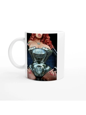 Motor Kalpli Kadın Tasarımlı Kupa Bardak