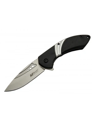 Mtech 4214 Beyaz Kamp Çakı 20cm- Yarı Otomatik, Kemerlikli, Oluklu