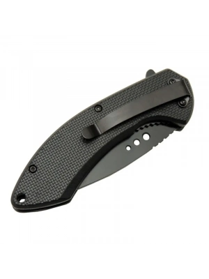 Mtech 4215 Kırmızı Kamp Çakı 20cm- Yarı Otomatik, Kemerlikli, Oluklu