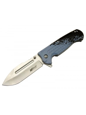 Mtech 4281 Mavi Kamp Çakı 21cm - Yarı Otomatik, Kemerlikli, Oluklu