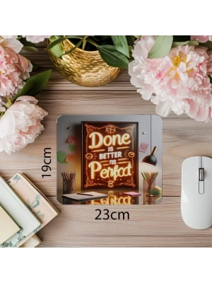 Mükemmeliyet Yerine Bitir! Mousepad Tasarımı - 19x23 cm 2 mm Dikdörtgen İthal Baskılı Mouse Pad