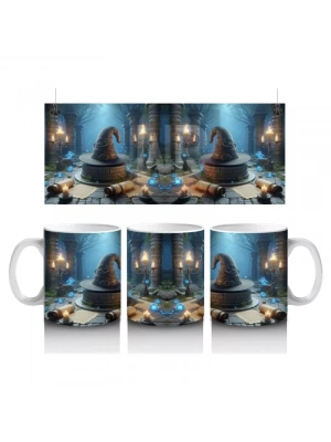 Mum Işığında Büyü Yapan Gotik Cadı Temalı Baskılı Kupa Bardak