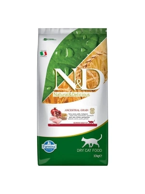 N&D Düşük Tahıllı Tavuk ve Narlı Kısırlaştırılmış Kedi Maması 10 Kg