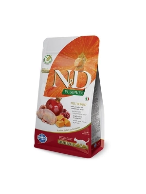 N&D Pumpkin Balkabaklı Bıldırcın ve Narlı Kısırlaştırılmış Kedi Maması 1.5 Kg