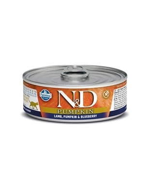 N&D Pumpkin Balkabaklı Kuzu Eti ve Yaban Mersinli Konserve Kedi Maması 1 Adet 70 Gr