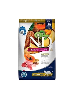 N&D Tropical Selection Sterilised Kuzu Etli Kısırlaştırılmış Yetişkin Kedi Maması 10 Kg