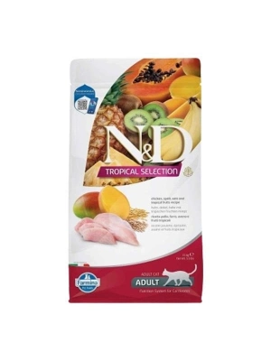 N&D Tropical Selection Tavuklu ve Tropikal Meyveli Yetişkin Kedi Maması 1.5 Kg