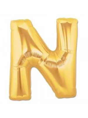 N Harf Folyo Balon Altın Renk  40 İnç
