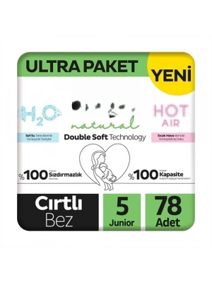 Natural Double Soft Bebek Bezi Ultra Paket 5 Beden 78 Adet
