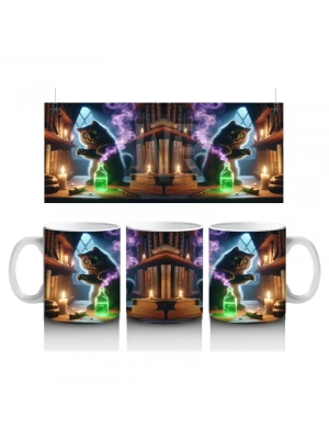 Neon Ağaçlar ve Renkli Hayalet Figürleriyle Eğlenceli Cadılar Bayramı Baskılı Kupa Bardak