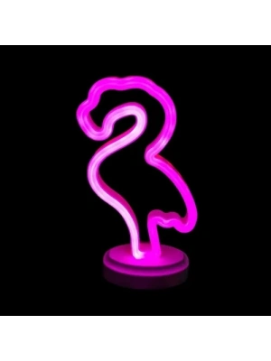 Neon Işıklı Flamingo Masa Gece Lambası