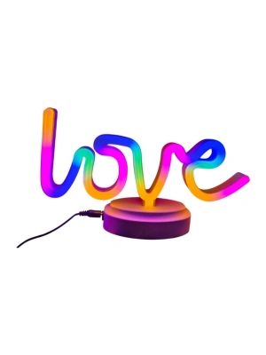 Neon Işıklı Love Yazılı Masa Gece Lambası