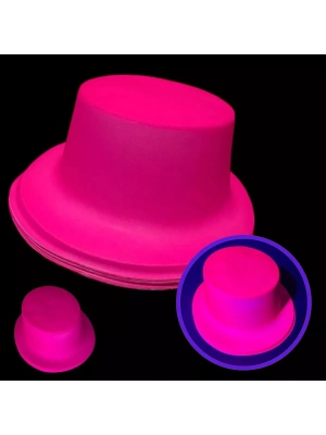 Neon Partisi Pembe Renk Plastik Fötr Şapka