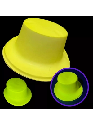 Neon Partisi Sarı Renk Plastik Fötr Şapka