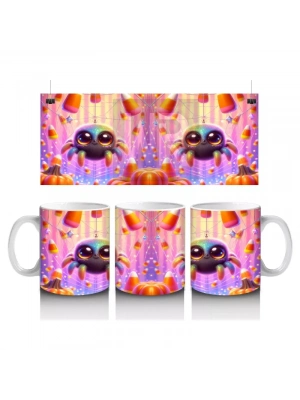 Neon Renkli Sevimli Canavarlar Figürlü Tatlı Cadılar Bayramı Baskılı Kupa Bardak