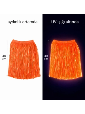Neon Turuncu Hawaii Parti Eteği 40 cm
