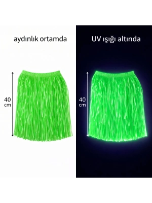 Neon Yeşil Hawaii Parti Eteği 40 Cm