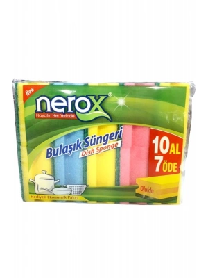 Nerox Bulaşık Süngeri Oluklu 10Lu Royaleks-NRX-F551