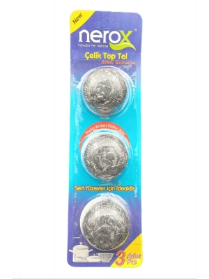 Nerox Çelik Top Tel Ovma Teli 3 Lü Blister Royaleks-NRX-F3003
