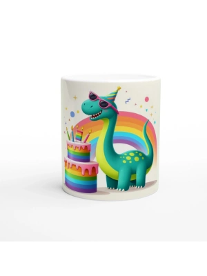 Neşeli Dinozor Doğum Günü Temalı Çocuklara Özel Baskılı Kupa Bardak