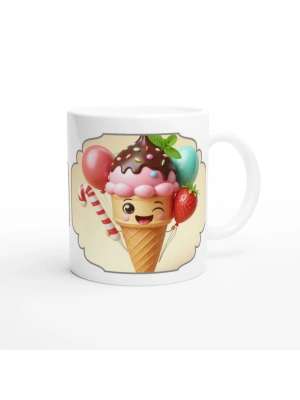 Neşeli Dondurma Partisi Temalı Çocuklara Özel Baskılı Kupa Bardak