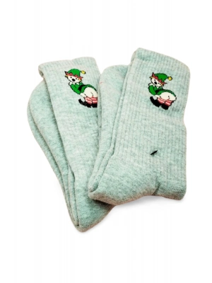 Neşeli Kolaj Çorap Popo Baskılı Esprili Kolej Çorap 2 Çift