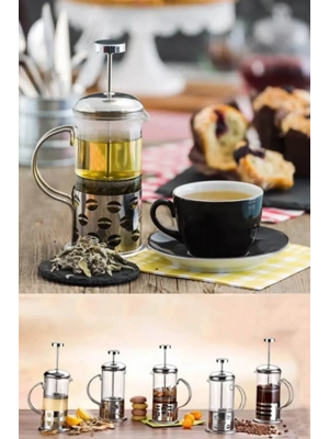 New Life 350ml Çelik French Press Bitki Demleme Bardağı Bls Fp 350