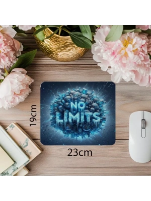 No Limits Yazılı Mavi Işık Tüplü Mousepad - 19x23 cm 2 mm Dikdörtgen İthal Baskılı Mouse Pad