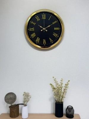 ® Noble Gold Black 40 Cm Metal Duvar Saati