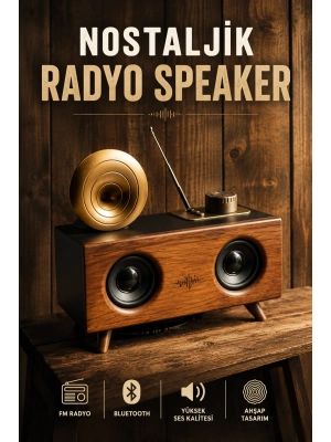 Nostaljik Görünümlü Bluetooth Bağlantılı Speaker