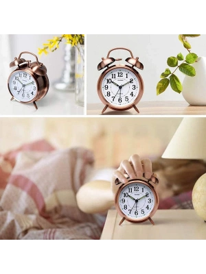 Nostaljik Metal Çalar Masa Saati Orta Boy