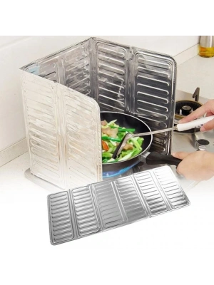 Ocak Yağ Sıçrama Koruyucu Katlanır Alüminyum Levha -kolay Silinir Piknik Tüpü Rüzgar Önleyici Panel