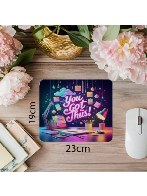Ofis Masanı Güçlendiren Mousepad – Motivasyon Sözlü - 19x23 cm 2 mm Dikdörtgen İthal Baskılı Mouse Pad