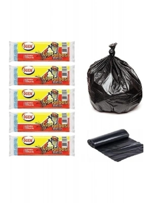 Ögem Büyük Boy Çöp Poşeti 65x80 Cm 50 Lt 10lu Rulo 5 Paket Siyah