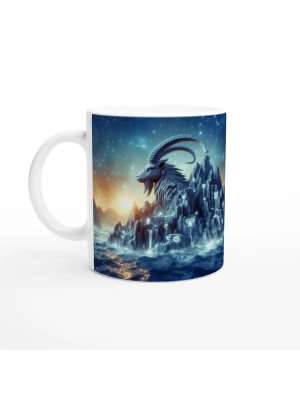 Oğlak Burcu Baskılı Kahve Kupası - Astral Denizaltı Dünyası Vs3
