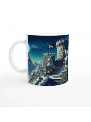 Oğlak Burcu Baskılı Kahve Kupası - Burçlar Krallığı Şatosu Vs3