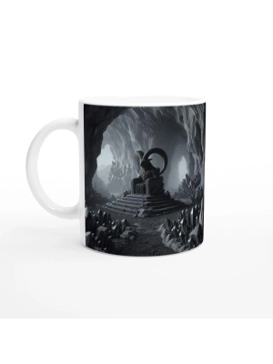 Oğlak Burcu Baskılı Kahve Kupası - Büyülü Kristal Mağarası Temalı Vs2