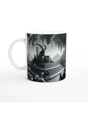 Oğlak Burcu Baskılı Kahve Kupası - Büyülü Kristal Mağarası Temalı Vs4