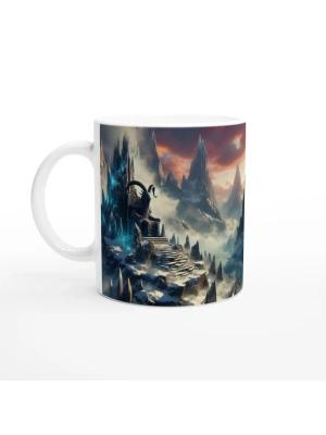 Oğlak Burcu Baskılı Kahve Kupası - Elementsel Doğa Krallığı Temalı Vs2