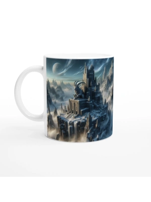 Oğlak Burcu Baskılı Kahve Kupası - Elementsel Doğa Krallığı Temalı Vs3