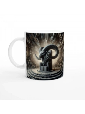 Oğlak Burcu Baskılı Kahve Kupası - Galaktik Taht Odası Temalı Vs2