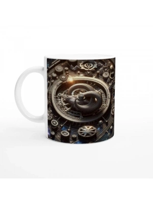 Oğlak  Burcu Baskılı Kahve Kupası - Zamanın Çarkları Astroloji Mekanizması Vs1