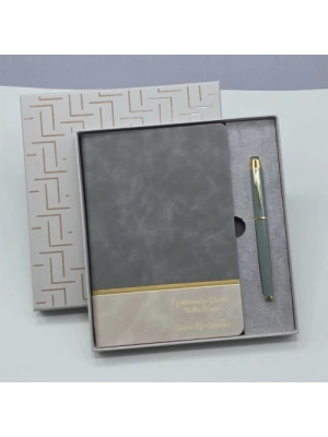 Öğretmenler Gününe Özel Deri Defter Ve Kalem Set
