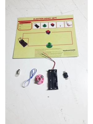 Okul Deney Seti - Elektrik Seti Ampul - Pil Yatağı - Duy -düğme Seti