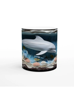 Okyanusun Derinliklerinde Yunus ve Mercanlar Kupa Bardak