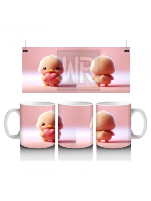 Ön ve Arka Yüzüyle Sevimli Bebek Figürleri – Baskılı Kahve Kupası